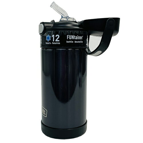 サーモス ストローボトル 無地 F410 ( ブラック ) 15659 THERMOS 水筒 保冷 355ml ステンレス ストロー ワンタッチ キッズ 男女兼用 大人 幼児 小学生 シンプル カラフル ランチ グッズ 水分補給 熱中症対策 輸入品 インポート