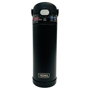 サーモス 直飲み ボトル F411 ( マットブラック ) 15664 THERMOS 水筒 保冷 470ml ステンレス ワンタッチ スリム 軽量 黒 ブラック キッズ 男女兼用 大人 幼児 小学生 シンプル カラフル ランチ グッズ 水分補給 熱中症対策 輸入品 インポート【10p】