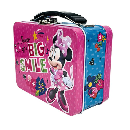 ミニー ミニ 缶 ボックス ( BIG SMILE ) 15958a ミニーちゃん グッズ 小物入れ 缶ケース BOX トランク ティン缶 おしゃれ かわいい ピンク カラフル ハンドル付き ディズニー Disney Minnie ミニーマウス キャラクター 雑貨 海外 輸入品 インポート ギフト プレゼント