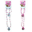 L.O.L チャーム付き ネックレス&ブレスレット 15432 ビーズ カラフル かわいい キッズ アクセサリー ネックレス ブレスレット ブレス ブルー 水色 パープル エルオーエル 女の子 キャラクター グッズ 輸入品 インポート