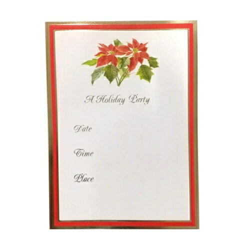 グリーティングカード クリスマス 招待状 ポインセチア etc0001 marian heath greeting cards "A Holiday Party" x'mas Made in U.S.A 輸入 インポート 送料無料 メール便配送