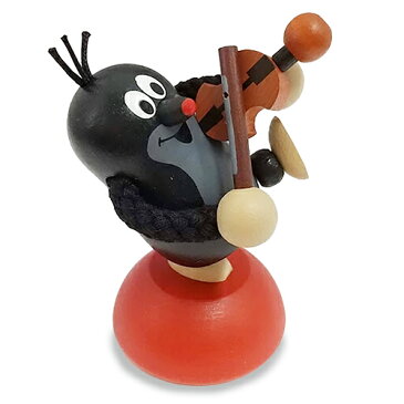 クルテク ウッドフィギュア (バイオリン) pud703 もぐらのクルテク 木製 Krtek チェコ 雑貨 グッズ 絵本 もぐらくん キャラクター ヴァイオリン 置物 オブジェ インテリア かわいい プレゼント DETOA デトア 小物 MO-DETOA14325