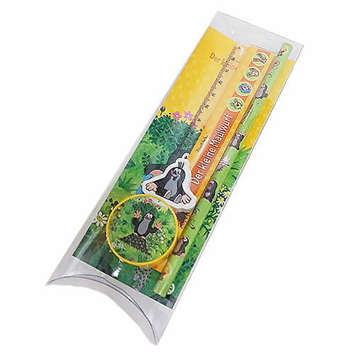 クルテク ステーショナリーセット (鉛筆 グリーン) pud861b もぐらのクルテク Krtek チェコ えんぴつ 鉛筆削り 消しゴム 定規 15cm ルーラ...