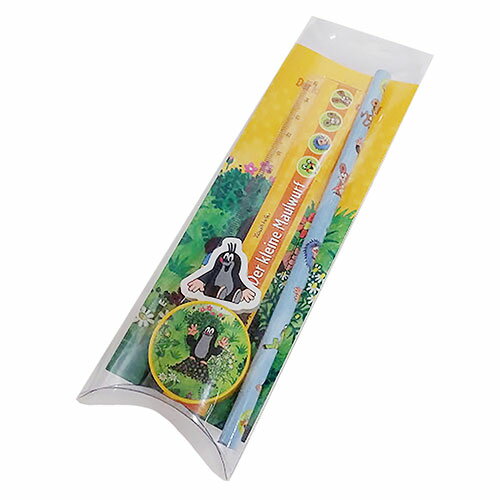 クルテク ステーショナリーセット (鉛筆 ライトブルー) pud861c もぐらのクルテク Krtek チェコ えんぴつ 鉛筆削り 消しゴム 定規 15cm ル...