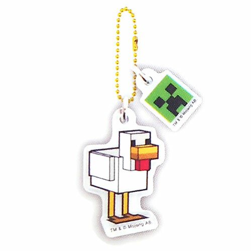 マインクラフト アクリルボールチェーンB ( ニワトリ ) 17013 マイクラ グッズ キーホルダー キーチェーン チャーム Minecraft ゲーム キャラクター ゲームキャラ にわとり Chicken MCT-ABB-NT