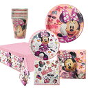 ミニー パーティーグッズ セット 6アイテム ( 紙皿 紙ナプキン 紙コップ テーブルカバー ) yts0342 MINNIE 使い捨て 食器 パーティー 誕生...