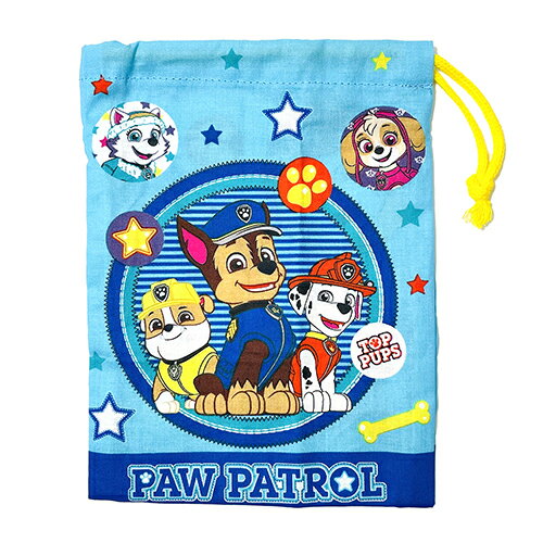 Pawpatrol かわいい コップ巾着 パウパトロール 水色 パウパト 巾着 巾着袋 袋 コップ袋 ハブラシホルダー付き コップ入れ 保育園 布 グッズ 雑貨 入園準備 豪華な キャラクター 幼稚園 コットン 入園グッズ 男の子 日本製 スケーター 洗い替え 入園