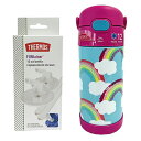 サーモス ストローボトル 替えストロー セット ( レインボー ) 水筒 yts0351 THERMOS 保冷 355ml ステンレス ストロー ワンタッチ キッズ 女の子 女子 かわいい 虹 カラフル ピンク 輸入品 インポート 海外