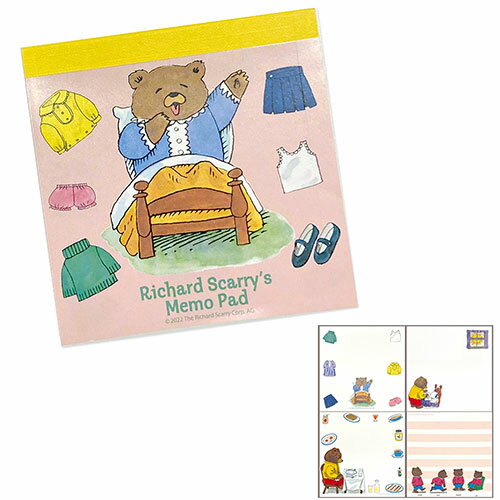 リチャード・スキャリー スクエアメモ 100シート ( 朝のしたく ) 17502 Richard Scarry メモ メモ帳 memo かわいい イラスト 絵...