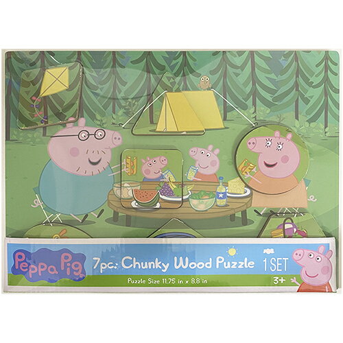 Rakuten - ペッパピッグ 木製 パズル ( Camping ) 17692b 7ピース ペッパ おもちゃ グッズ かわいい 幼児 こども パズル 知育玩具 木 ウッドパズル 海外 英国 海外アニメ イギリス 女の子 男の子 キャラクター 雑貨 インテリア ギフト プレゼント 輸入品 インポート 送料無料