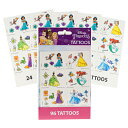 ディズニープリンセス タトゥー シール 4シート 96個入り 18375 TATTOO ボディーシール 水貼り 水で貼れる disney princess ごほ...