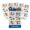 ミッキー タトゥー シール 4シート 96個入り 18377 TATTOO ボディーシール 水貼り 水で貼れる ディズニー Disney ミッキーマウス Mickey Mouse ごほうび かわいい キャラクター グッズ 雑貨 パーティー ハロウィン おまつり 夏祭り インポート 輸入品