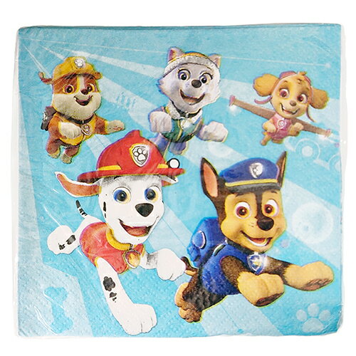 【訳あり】 パウパトロール 紙ナプキン (S) 16枚入り 水色 15128bc ペーパーナプキン 使い捨て パウパト パウ・パトロール デコパージュ ハンドメ...