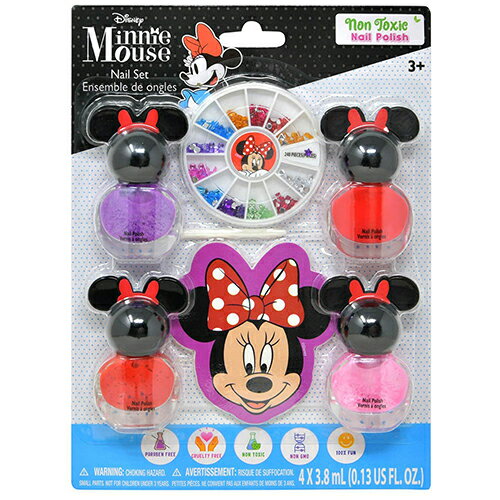 ミニー ネイル セット ( 4本 ストーン 爪やすり ) 18418 ディズニー Disney Minnie ミニーマウス マニキュア 子供用 子ども キッズ お..