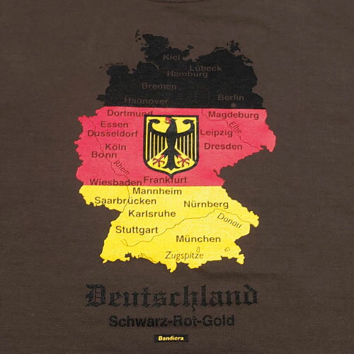 Bandiera (バンディエラ） Tシャツ ドイツ-1 グレー 18687 国旗 地図 ユニセックス 半袖 アパレル グッズ