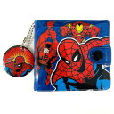 スパイダーマン ビニール 財布 ( 青 後ろに2ヒーロー ) 19045 マーベル グッズ 財布 おさいふ コインケース 札入れ 二つ折り コインパース パース ヒーロー アメコミヒーロー MARVEL SPNG-0051