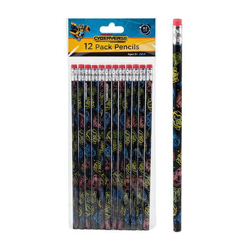 トランスフォーマー えんぴつ 消しゴム付き 12本入り 19297 文具 文房具 鉛筆 消しゴム付き鉛筆 けしごむ ステーショナリー セット トランスフォーマー...