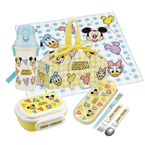 ミッキー & フレンズ 270ml ランチ セット 5点 ( 弁当箱 トリオ 巾着 水筒 ランチクロス ) yts1257 お弁当箱 ランチボックス お弁当 ラ...