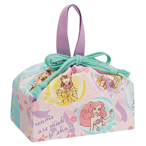 Rakuten - ディズニープリンセス ランチ巾着 ( 25 ) 19515 弁当袋 お弁当 弁当巾着 ランチ袋 巾着 袋 入園 入学 女の子 幼児 キッズ かわいい ディズニー アリエル シンデレラ ラプンツェル ベル ジャスミン 水色 パープル 日本製