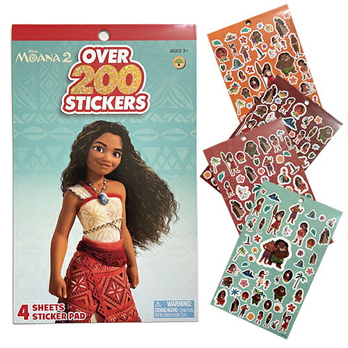 モアナ 2 ステッカーパッド 4シート over 200 stickers 19638 シール ステッカー ごほうびシール デコレーション ディズニー 女の子 ステーショナリー プレゼント かわいい 輸入品 インポート モアナと伝説の海2 23390