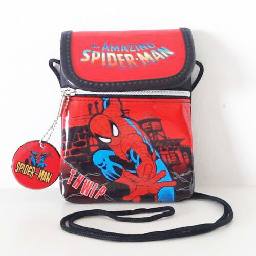 スパイダーマン ショルダーミニポーチ ( 後ろレッド ) 20304 ポシェット ミニショルダー バッグ ショルダーバッグ カバン 鞄 コインポーチ 財布 おさいふ かっこいい 男の子 子供 幼児 小学生 マーベル MARVEL SPIDERMAN ヒーロー キャラクター グッズ 雑貨 SPNG-2026