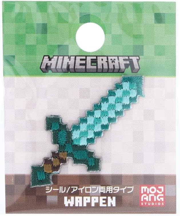 マインクラフト ワッペン シール ／ アイロン 両用タイプ ( SORD / 剣 ) 20372 マイクラ グッズ アップリケ パッチ 小さい 小さめ 刺繍 手芸 手作り ハンドメイド デコ カスタム 男の子 女の子 ゲーム キャラクター Minecraft Applique Patch MYS012