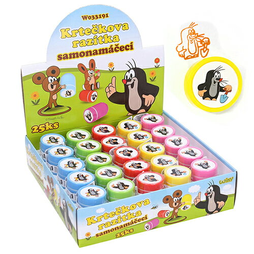 Rakuten - WikyToys インク付き スタンプ ( クルテク シャベル イエロー ) pud1017c もぐらのクルテク Krtek チェコ 雑貨 グッズ マスコット はんこ ハンコ 浸透印 絵本 もぐらくん キャラクター かわいい 文具 文房具 WK-WK033191