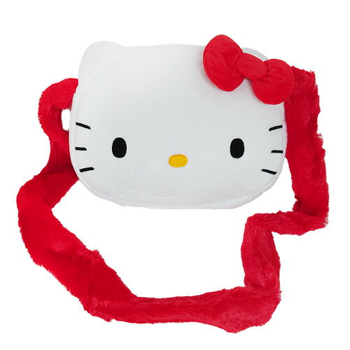 ハローキティ ふわふわ ショルダーバッグ レッド 19768 バッグ 鞄 かばん bag 大きい ショルダー キティちゃん フェイス ぬいぐるみ かわいい サンリオ キャラクター グッズ 海外 輸入品 インポート RHAN(4.0)