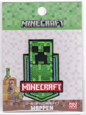 Rakuten - マインクラフト ワッペン シール／アイロン両用タイプ ( CREEPER ) クリーパー 20377 マイクラ グッズ アップリケ パッチ 大きい 大きめ 刺繍 手芸 手作り ハンドメイド デコ カスタム 男の子 女の子 ゲーム キャラクター Minecraft Applique Patch MYW004