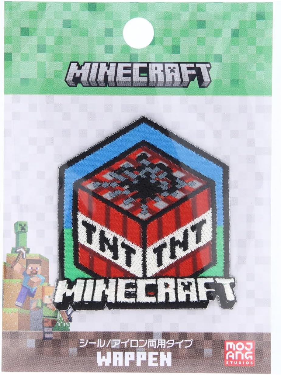 マインクラフト ワッペン シール／アイロン両用タイプ ( TNT ) 20380 マイクラ グッズ アップリケ パッチ 大きい 大きめ 刺繍 手芸 手作り ハンドメイド デコ カスタム 男の子 女の子 ゲーム キャラクター Minecraft Applique Patch MYW007