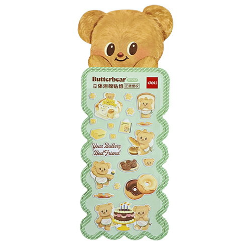 Rakuten - バターベア ぷくぷく ステッカー ( GN ) 20618c Butter bear シール ぷくぷくシール エンボスシール シル活 文具 文房具 ステーショナリー かわいい タイ くま クマ ノーン・ヌーイ キャラクター グッズ 雑貨 輸入 HY-212