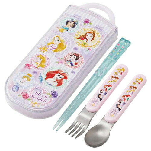 Kids Tableware - ディズニープリンセス ( 26 ) スライド カトラリー トリオ セット 20728 箸 はし ハシ スプーン フォーク カトラリーセット お弁当 ランチ 弁当 弁当グッズ ランチグッズ ディズニー 女の子 ピンク キャラクター グッズ 雑貨 入園 入学 日本製