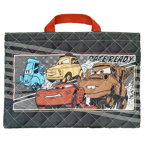 Lesson Bags - カーズ レッスンバッグ キルト 黒 20872 キルトチャームバッグ レッスントート バッグ 手提げ 絵本バッグ 男の子 キッズ 子ども 幼児 小学生 ディズニー ピクサー キャラクター グッズ D7447BK-9