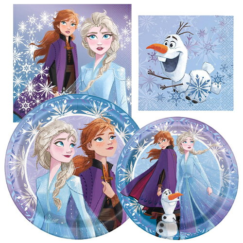 アナと雪の女王2 パーティーグッズ セット 4アイテム yts1598 使い捨て 食器 パーティー 紙皿 ペーパープレート 紙ナプキン ペーパーナプキン 誕生日 誕生日会 誕生会 女の子 飾り付け アナ雪 ディズニー キャラクター グッズ 輸入品 インポート Disney FROZEN