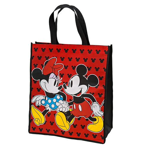 Tote Bag Type - ミッキー&ミニー ショッパー トートバッグ ( L ／ ミッキーアイコン / ミッキー&ミニー ) 20658c トート バッグ エコバッグ エコ 不織布 手提げ マチあり ディズニー キャラクター グッズ 雑貨 Disney Mickey Minnie Reusable Tote Bag インポート 輸入品