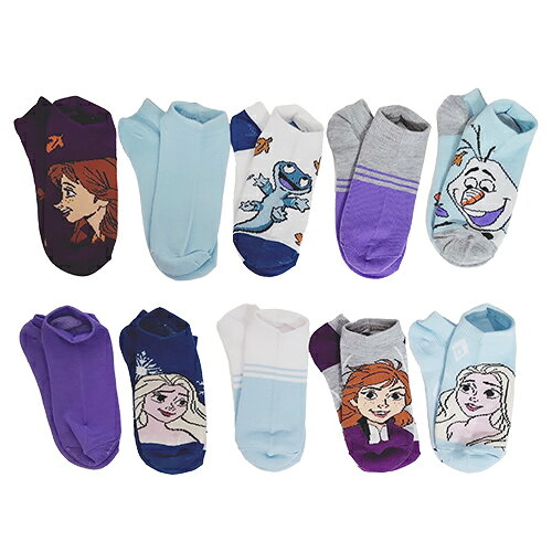 キャラクター雑貨 ポップルのアナと雪の女王 靴下 10足組 size10-4 20690 アナ雪 くつした 子供 子ども キッズ アンクルソックス くるぶし スニーカーソックス 女の子 ディズニー キャラクター グッズ Disney Frozen Socks 輸入品 インポート｜アングル2