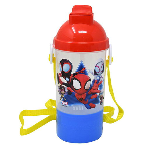 Rakuten - スパイディ 水筒 ストローキャンティーン 13.5oz ( 約400mL )ストラップ付 20784 スナック入れ付きストロー水筒 ウォーターボトル プラボトル キッズ マーベル スパイダーマン キャラクター グッズ 雑貨 MARVEL Spidey & Friends Rock N Sip PP Snack Canteen 輸入