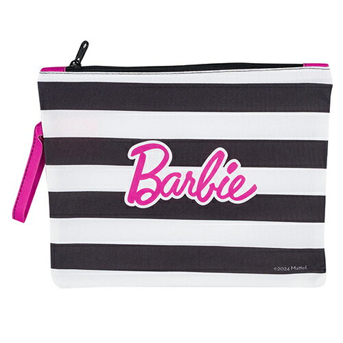 バービー 防水 フラット ポーチ 20884 Barbie フラットポーチ 化粧ポーチ ビーチ プール 海 小物入れ 水着入れ ボーダー Barbie グッズ 雑貨 キャラクター グッズ 輸入品 インポート 4Y027Z
