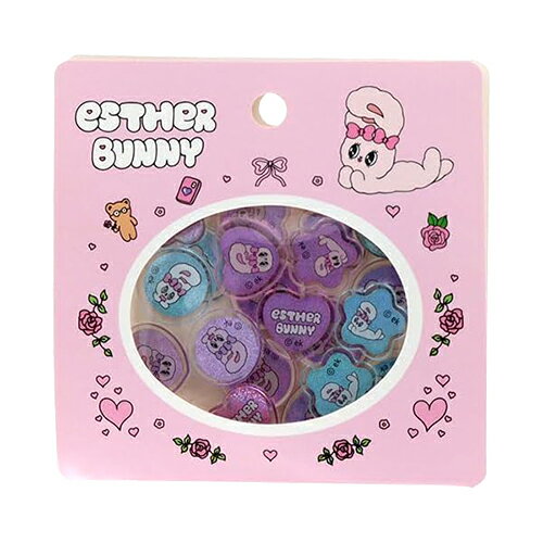 Stickers - エスターバニー おはじき シール ( ピンク ) 21025 シール ステッカー 立体 EstherBunny グッズ うさぎ かわいい シル活 シール交換 コレクション 小学生 中学生 高校生 大人 韓国 キャラクター グッズ デコレーション S8815860
