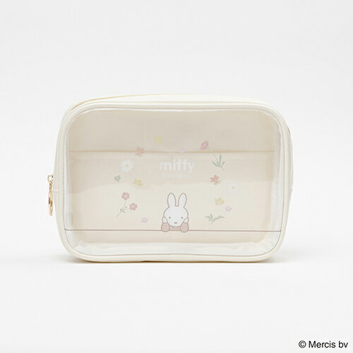 Rakuten - MIFFY FLOWER PVC スクエア ポーチ ( アイボリー ) 21054 ミッフィー グッズ ポーチ 小物入れ 携帯 大人かわいい かわいい 大人 OL 学生 うさぎ ディックブルーナ 絵本 キャラクター 雑貨 MIFF-253C