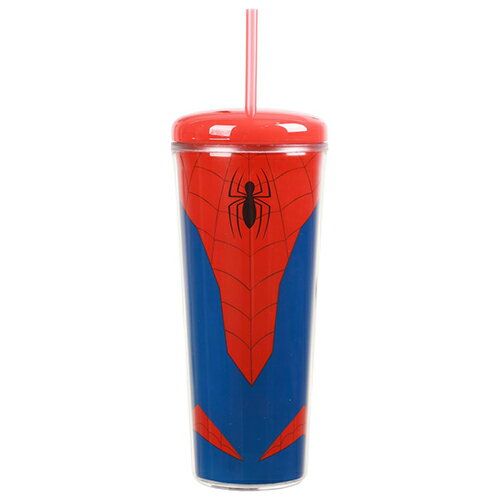 스파이더맨 스트로 텀블러 세미돔 컵 26oz / 710mL 21282 상품 식기 컵 컵 텀블러 빨대 BPA FREE 블루 레드 블루 레드 뚜껑 첨부 캐릭터 잡화 수입품 Spiderman 26oz Tumbler WATER BOTTLE