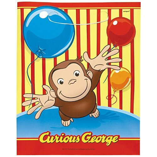 楽天キャラクター雑貨 ポップルおさるのジョージ（キュリアスジョージ） 8pcルートバッグ 9435 Curious George 8枚入り ラッピング 袋 バック ビニール袋 ギフト プレゼント パーティー キャラクター 雑貨 グッズ 送料無料 メール便配送