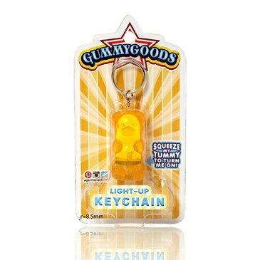 GUMMYGOODS キーチェーン イエロー くま グミ ライト 光る キーホルダー グミーランプ 輸入雑貨 黄色 メール便不可【残り僅か】子供会 クリスマス 景品