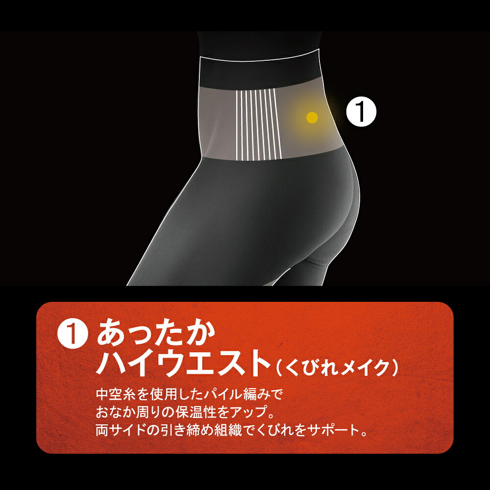 ライザップ グンゼ 温感素材 ハイウエスト 着圧レギンスウォームタイプ 80デニール...