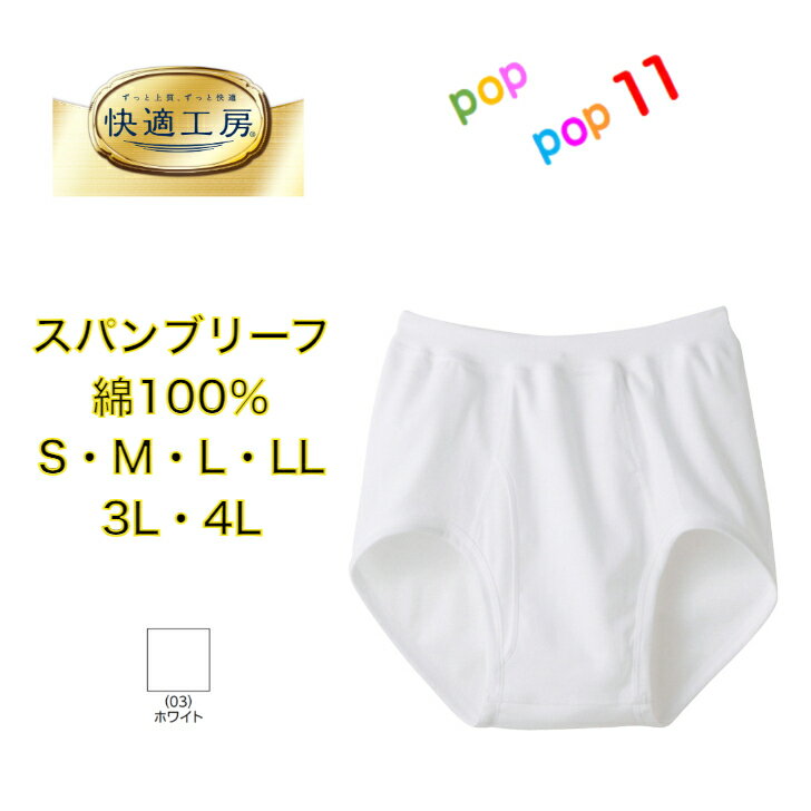GUNZE グンゼ 快適工房 スパンブリーフ 前あき 綿100％ ブリーフ パンツ 肌着 フライス 男性 紳士 下着 S M L LL 3L 4L KQ5032