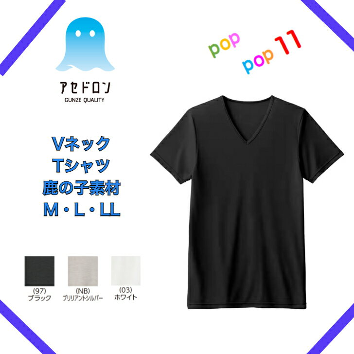 GUNZE グンゼ COOLMAGIC クールマジック グンゼ アセドロン VネックTシャツ インナー メンズ V首 半袖 春夏 汗対策 吸汗 速乾 汗ムレ 汗 ムレ 防止 汗冷え 吸放湿 抗菌 防臭 春 夏 秋 下着 肌着 男性 紳士 オフィス 仕事 紳士 男性 M L LL MCA715 MCA715H