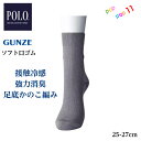 POLO BCS グンゼ 紳士 ソックス ショート丈 25-27センチ クール 接触冷感 強力消臭 防臭 防菌 足底かのこ ソフト口ゴム 履きぐちゆったり 丈夫...