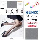 【送料無料 10足セット】 グンゼ シャイニーメッシュ柄 ラメ 光沢 キレイ ストッキング M-L L-LL 足型セット パンスト 定番 オケージョン 結婚式 謝恩会 式 パーティー カジュアル 日本製 年間 ヌードベージュ ブラック 黒 レディース Tuche トゥシェ GUNZE TH211D