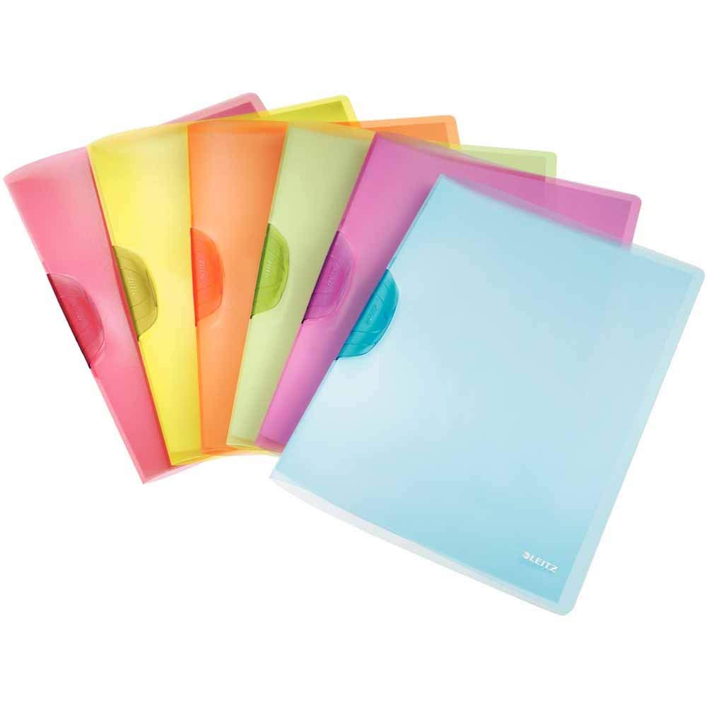 乐天商城 - LEITZ ColorClip ライツ カラーグリップ レインボー 表紙：PP加工 厚さ：450ミクロン 6色カラー　各カラー6冊入/袋　4176-00