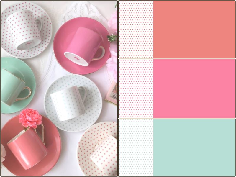 ポーセラーツ 転写紙 【白磁用・セット割】フレンチ ピンクオレンジ&ミント&オータムピンク3色セット※20%OFF 転写紙 ドット×単色 単色転写紙 オレンジ ...